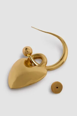 Boucles d'oreilles cœur en laiton doré