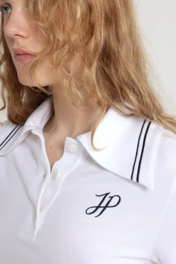 Polo à monogramme JP brodé en coton bio piqué